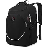 Della Gao Laptop Rucksack Herren,Rucksack Damen mit 17 Zoll Laptopfach,Anti Diebstahl Wasserdichter Rucksack Schul Schwarz mit USB Loch für Arbeit,Uni,Business, Reise,Outdoor (Schwarz)