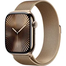 Apple Watch Series 10 GPS + Cellular 46 mm Titangehäuse gold Milanaise Armband gold S/M