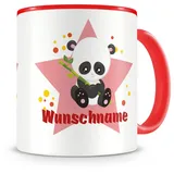 Samunshi® Kindertasse mit Namen Tasse XXX Personalisierte Tasse mit Namen Kinder Kinderbecher mit Namen Kindergarten rot 300ml