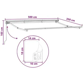 vidaXL Manuell einziehbare Markise 5 x 3,5 m taupe