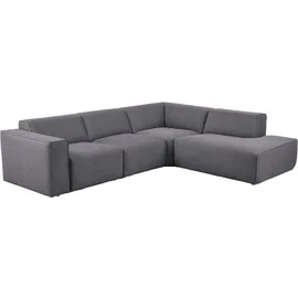 Andas Ecksofa »Noord«, mit Kedernaht, in einem Soft-Touch Bezug grau