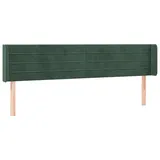 vidaXL Kopfteil mit Ohren Dunkelgrün 203x16x78/88 cm Samt