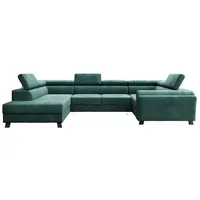 Luxusbetten24 Schlafsofa Designer Sofa Emilio, mit Schlaf- und Klappfunktion grün