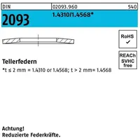 Industrial Quality Supplies DIN 2093 Tellerfeder Stahl 1.4310/1.4568 28x14,2x1,0mm