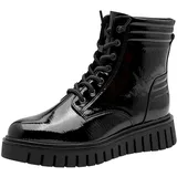 Marco Tozzi Damen Stiefeletten zum Schnüren mit Reißverschluss Plateau, Schwarz (Black Patent), 37