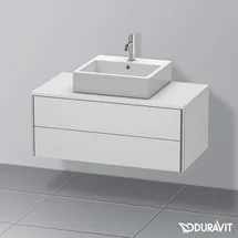 Duravit XSquare Waschtischunterschrank, 2 Schubkästen, weiß seidenmatt