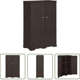 The Living Store Kunststoffschrank 79x43x125 cm Holzdesign Braun - Aufbewahrungsbox - Garderobenständer - Schuhregal - Wohnzimmermöbel