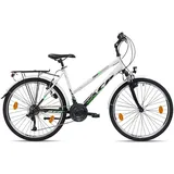 KCP Terrion Wild Catt ATB 26 Zoll Trekkingrad Herren Damen - 185 cm Trekking Fahrrad 18 Gang Shimano Kettenschaltung, Damen mit Zoom Federgabel bequemtes Tourenfahrrad für Frauen