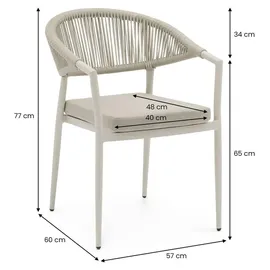 Idimex Gartenmöbel Set 7-tlg. Cremeweiß