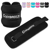 Cosybreeze Gewichtsmanschetten Fuß Gewichte für Beine und Arme Fußgewichte und Fußgelenkgewichte für Fitnessstudio Bewegung Laufen Joggen 3kg 1 Paar Gewichtsmanschetten Hand, Schwarz