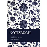 LIWI Literatur- und Wissenschaftsverlag Notizbuch A4 kariert - 100 Seiten Soft Cover floral blau