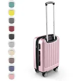 Easy Move ABS Hartschalenkoffer - Ergonomisch & Sicher - Kleiner Trolley Koffer mit 360° Rädern, Zahlen-Schloss - Rollkoffer, Reisekoffer Klein (Pink, 54cm)