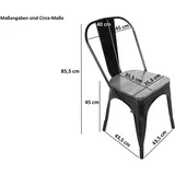 möbelliebling Esszimmerstuhl Metallstuhl stapelbar schwarz matt Sitz Pinienholz LINA