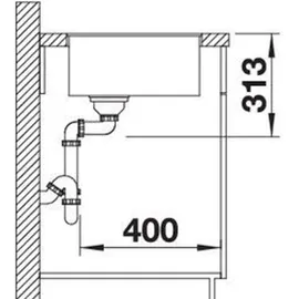 Blanco Subline 320-F weiß + Handbetätigung + InFino