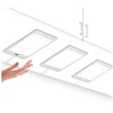 ENUOTEK LED Unterbauleuchte 5W Silber LED Küche Unterbauleuchten Schrankleuchten Flach 3er 450Lm, LED fest integriert, Neutralweiß 4000K, Berührungsloser Sensor Schalter