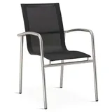 BEST Freizeitmöbel Khartum Stapelsessel 56 x 62 x 88 cm silber/schwarz