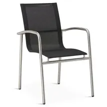 BEST Freizeitmöbel Khartum Stapelsessel 56 x 62 x 88 cm silber/schwarz