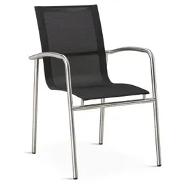 BEST Freizeitmöbel Khartum Stapelsessel 56 x 62 x 88 cm silber/schwarz