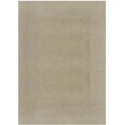 Handgewebter Wollteppich mit feinen Randdetails, `Mole`. Farbe: Beige, 160x230 cm | Kadima Design