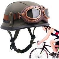 Neue Vintage Deutsche Stil Motorrad Jethelme Kappe Unisex Retro Moto Motorrad Reiten Chopper Helme Mit Schutzbrille Nupaque