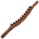 LALADEFIEE Massage Stab Holz mit 20 Kugeln Manueller Massagestab für Rücken und Nacken Acupoint Massage Multifunktionales Muskelmassagegerät für Büro und Reisen