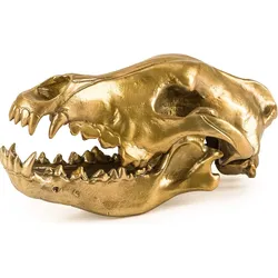 Wunderkammer Dekoration wolf skull goldfarben