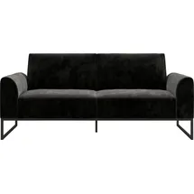 CosmoLiving by Cosmopolitan Schlafsofa Adley, mit Schlaffunktion, Rückenlehne 2-teilig 3 Positionen, schwarz, B:218cm H:84cm T:89cm, Veloursstoff 100% Polyester, COSMOLIVING BY COSMOPOLITAN, Sofas, Schlafsofa, Veloursstoff,