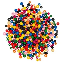 Holzperlen-Mix, groß, 6 - 8 mm, 50 g