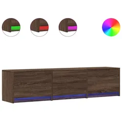 vidaXL TV-Schrank mit LED-Beleuchtung Braun Eichen-Optik 165x34x40 cm