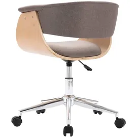 vidaXL Drehbarer Bürostuhl Bugholz Taupe