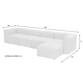 Max Winzer Ecksofa Lena ¦ schwarz ¦ Maße (cm): B: 350 H: 73