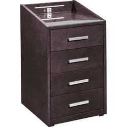 Nachtkonsole ED EXCITING DESIGN "Kallisto", lila (aubergine), B:47cm H:76cm T:46cm, Sideboards, mit LED-Beleuchtung und USB-Anschluss