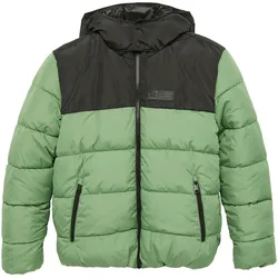 Outdoorjacke S.OLIVER JUNIOR Gr. XL (170/176), grün (light khaki) Jungen Jacken mit Kapuze