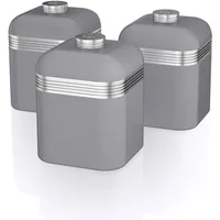 Swan Retro-Küchenbehälter Grau 1 l 3-teiliges Set