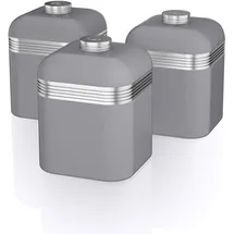 Swan Retro-Küchenbehälter Grau 1 l 3-teiliges Set