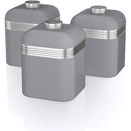 Swan Retro-Küchenbehälter Grau 1 l 3-teiliges Set