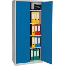 Gürkan Stahlschrank Metall 80,0 x 38,0 x 180,0 cm blau/lichtgrau abschließbar