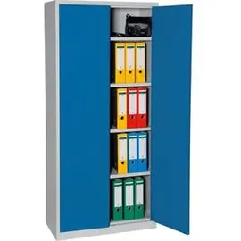 Gürkan Stahlschrank Metall 80,0 x 38,0 x 180,0 cm blau/lichtgrau abschließbar