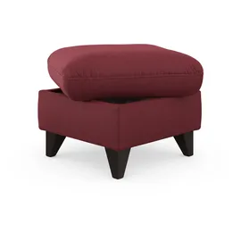 sit&more Stauraumhocker SIT & MORE "Mellum", rot (bordeaux), B:58cm H:48cm T:58cm, 100% Polyester, Hocker, mit Stauraum und wengefarbenen Holzfüßen