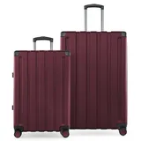 Hauptstadtkoffer Q-Damm - 2er Kofferset, Trolley-Set, TSA, Rollkoffer, Reisekoffer, (M & L), Burgund