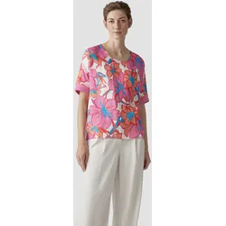 Print-Shirt LECOMTE "LeComte Farbenfrohes T-Shirt mit floralem Print", Damen, Gr. 48, pink, 100%Viskose, gemustert, feminin, gerade, Kurzarm, Shirts
