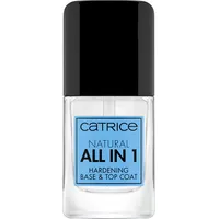 Catrice Natural All in 1 Hardening Base &Top Coat, Unter- und Überlack, transparent, schützend, schimmernd, transluzent, glänzend, ohne Aceton, vegan, Mikroplastik Partikel frei (10,5ml)