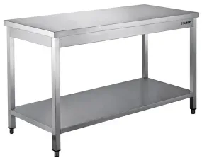 SARO Edelstahltisch zerlegbar mit Unterblatt, Hochwertiger Edelstahltisch ideal für Gastronomie leicht montierbar stabil, Maße (L x B x H): 700 x 1800 x 850 mm