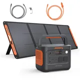 Jackery Stromerzeuger 1000 v2 tragbare Powerstation mit 200W Solargenerator 1070Wh, 3 in kW, mit Kfz-Ladekabel & 5M Kabel, LiFePO4 für Camping, Notfall
