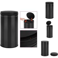 Mülltonnen & Abfalleimer - Living Automatischer Sensor-Mülleimer 60 l Kohlenstoffstahl Schwarz - Schwarz