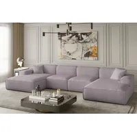 Wohnlandschaft U-Form CELES in Stoff Scala Flieder - Rosa