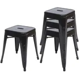 Mendler Hocker HWC-A73 Metall 0 x 0 x 0 cm Schwarz