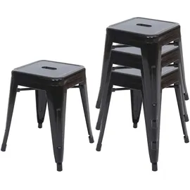 Mendler Hocker HWC-A73 Metall 0 x 0 x 0 cm Schwarz