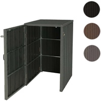 XL 1er-/2er-WPC-Mülltonnenverkleidung HWC-J28, Premium Mülltonnenbox, Metall Holzoptik, erweiterbar ~ grau