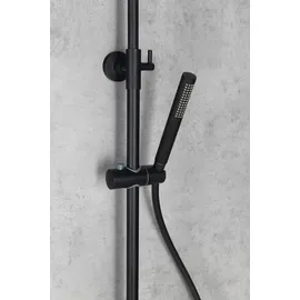 Sapho MIA Duschsäule mit Armatur, rund, schwarz matt